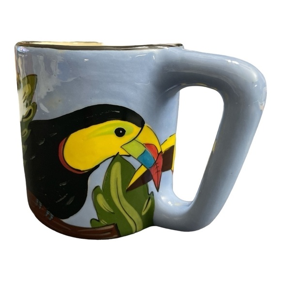 Eco Creations Costa Rica coffee/ tea mug handmade and painted. Tropical vibe - Picture 5 of 11